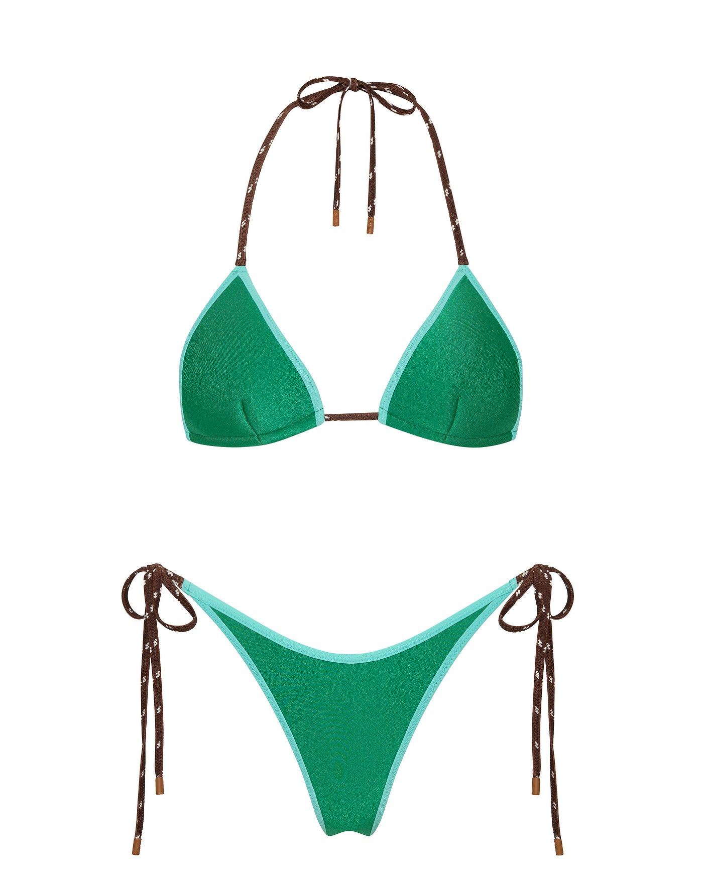 VINCA - JADED GREEN Neoprene Triangle Bikini Set