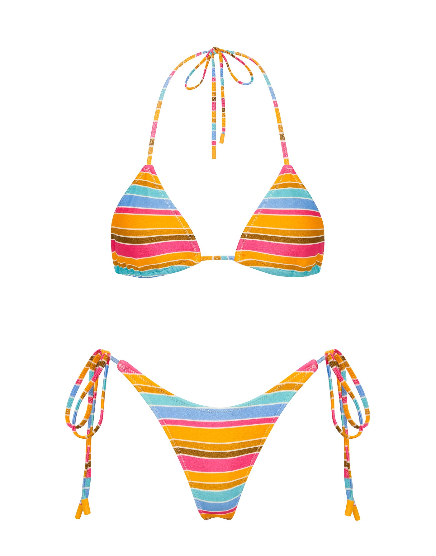 VINCA - MELON STRIPE Triangle Bikini Set