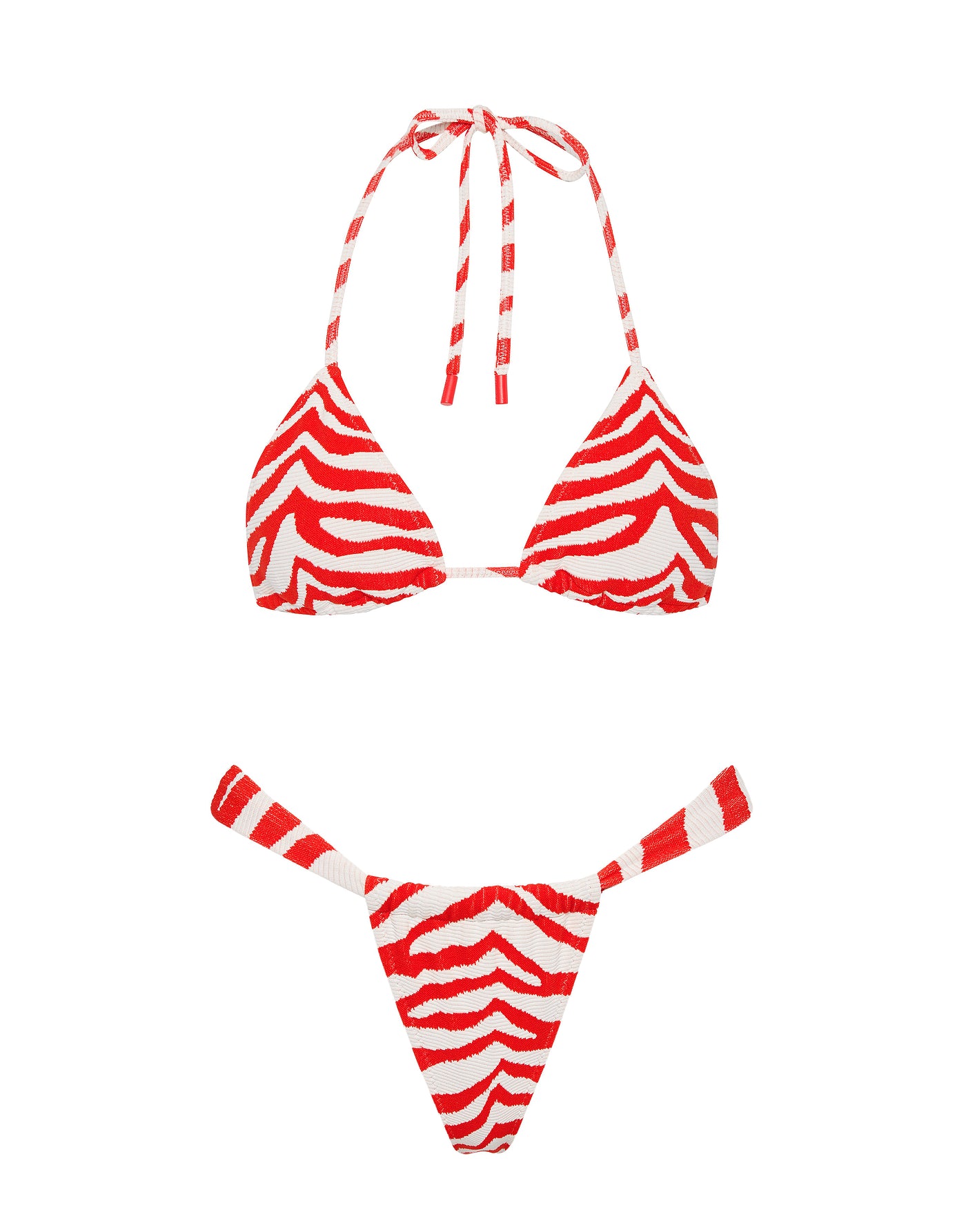 VINCA - CHERRY ZEBRA SPLASH Triangle Bikini Set - Image 10