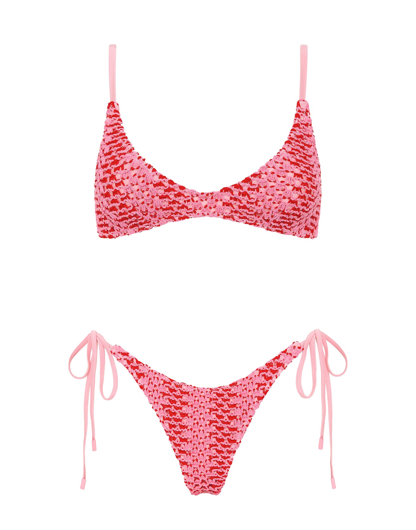 MAIA - ALINA Pink Crochet Scoop Bikini Set - Image 7