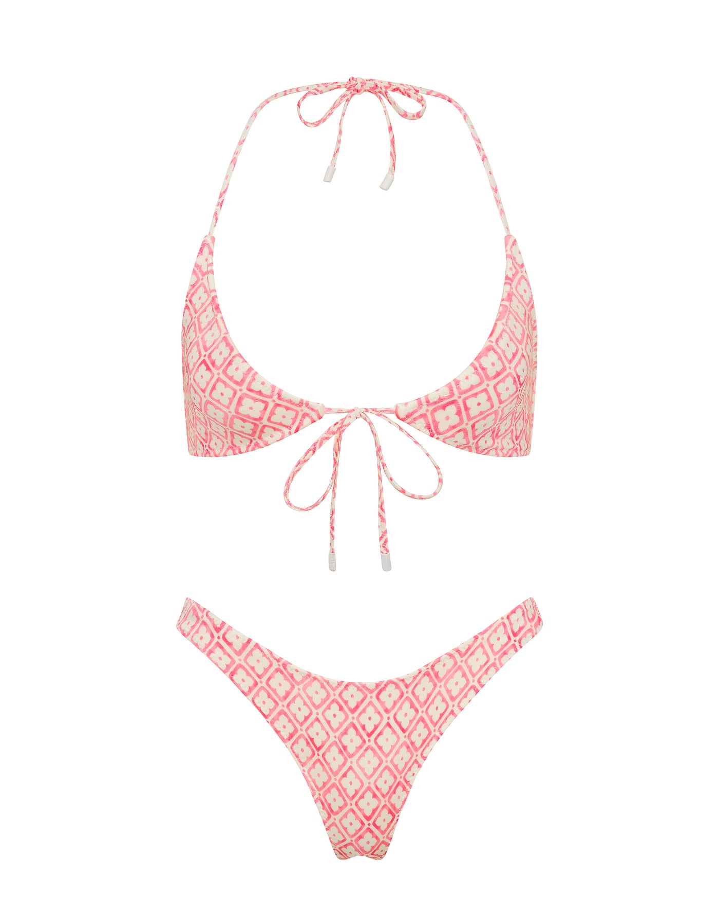 SOFI - PORTE Pink Geometric Halter Bikini Set - Image 6
