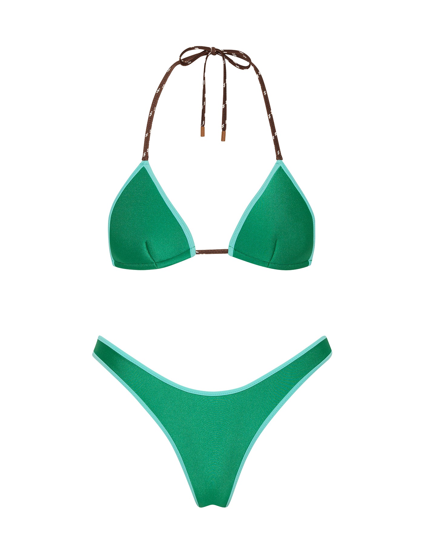 VINCA - JADED GREEN Neoprene Triangle Bikini Set - Image 6