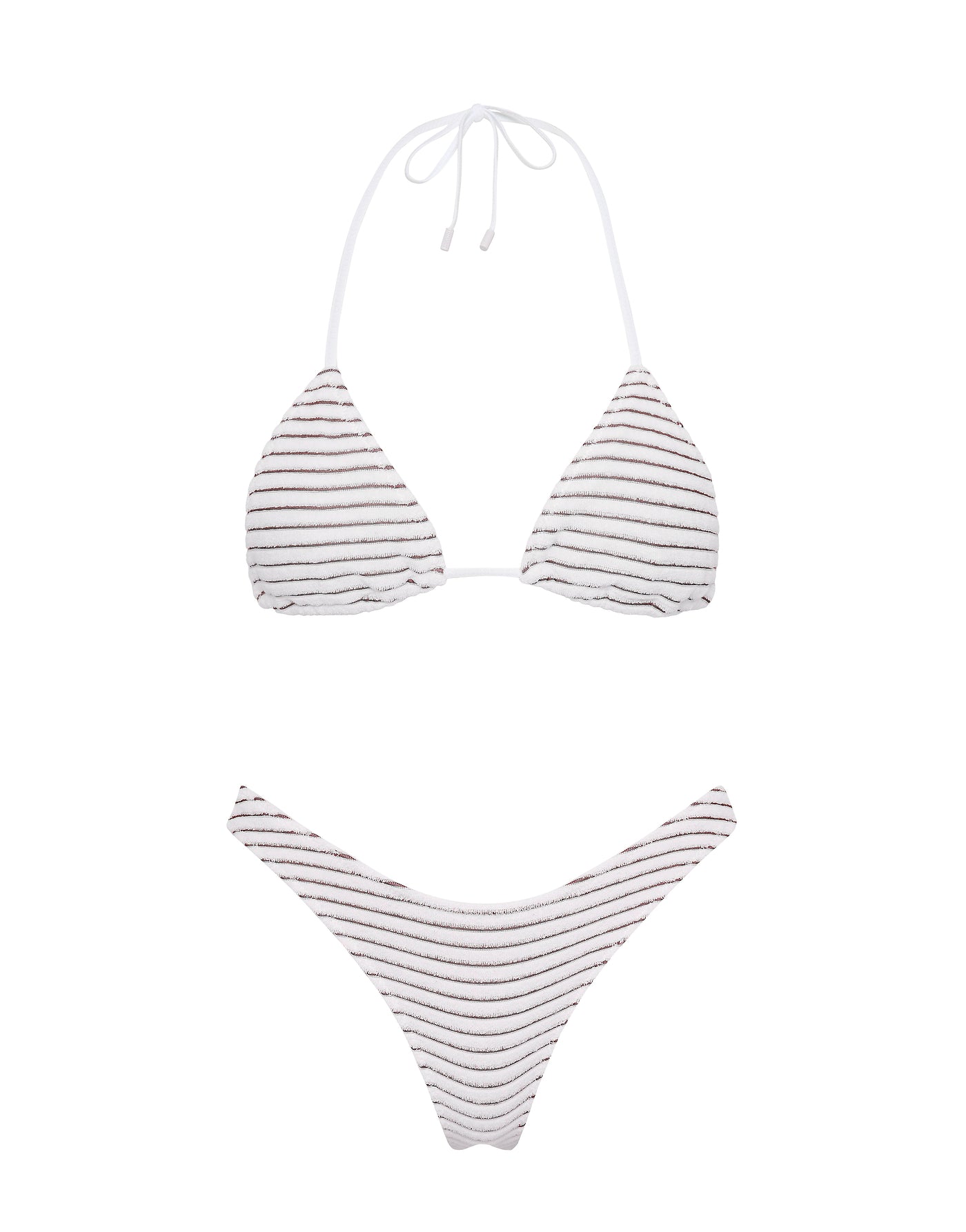 VINCA - LUSAIL White Terry Towelling Triangle Bikini Set - Image 6