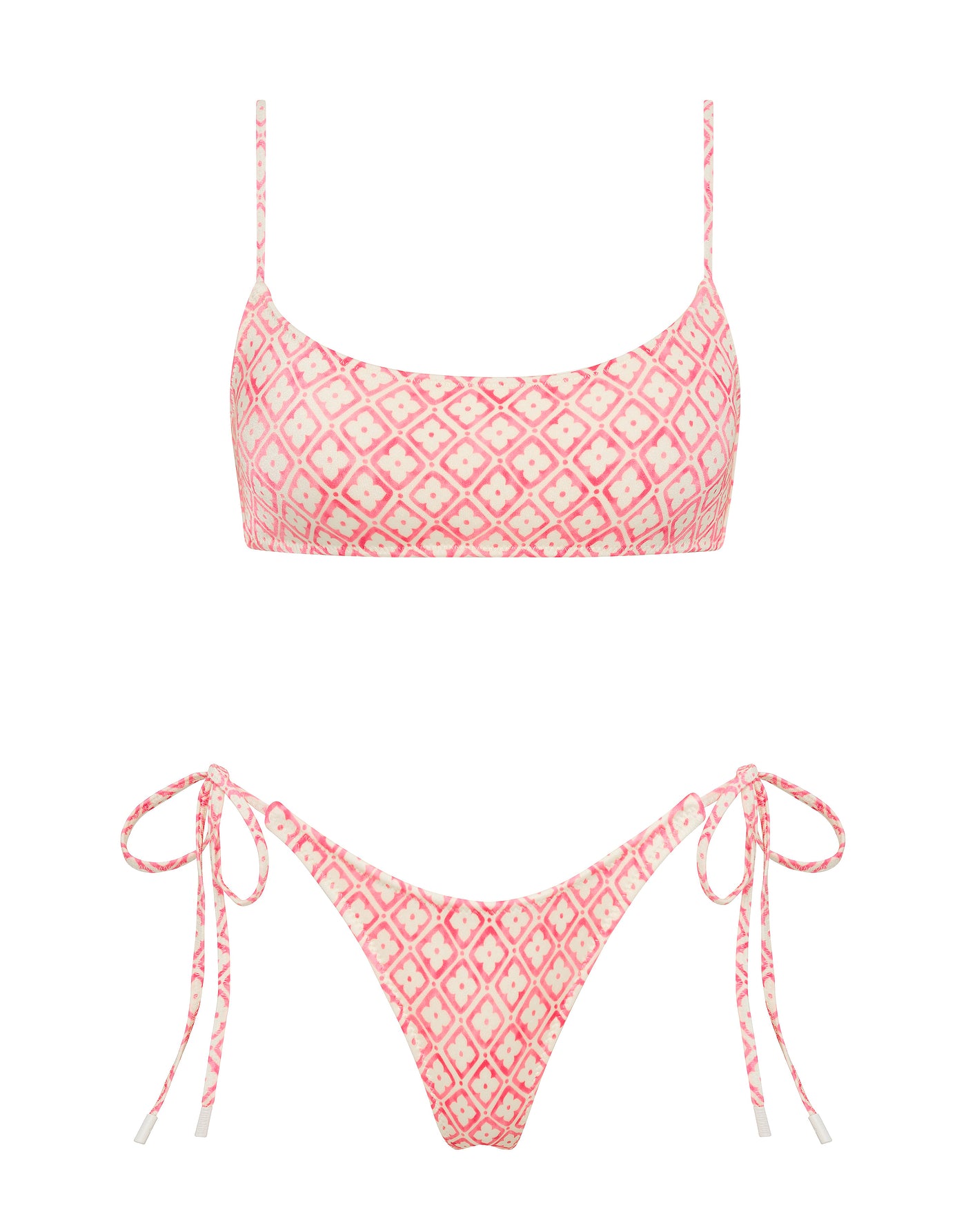 MICA - PORTE Pink Geometric Crop Bikini Set - Image 7